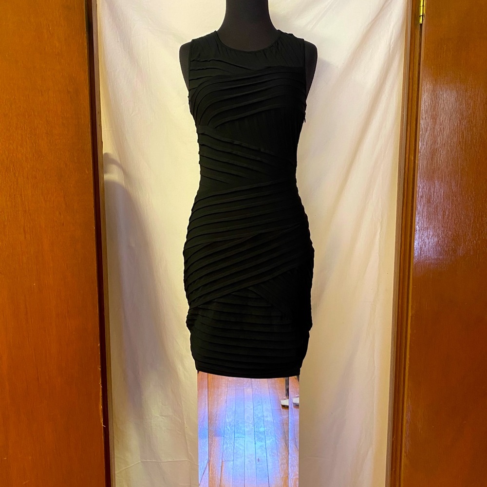 Black Calvin Klien Dress Sleeveless Fitted Pleated